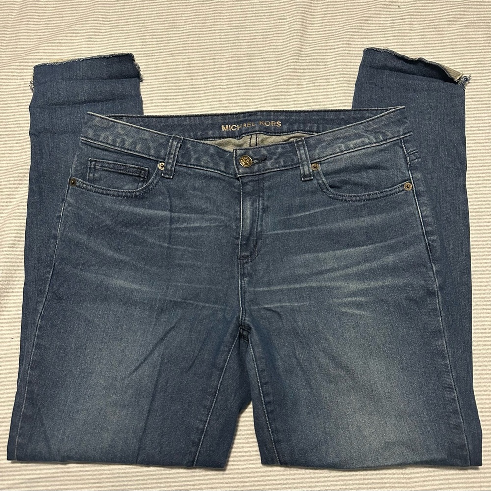 Women’s Michael Kors Izzy Skinny Jeans With Raw Hem Size 6
